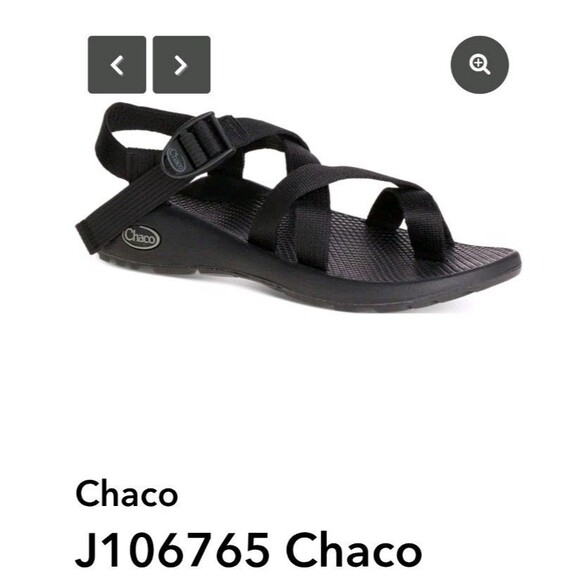 NWOB Chaco J106765 - Men's Z/ Cloud 2 Solid Black SANDALS shoes Size 10 Hiking - Picture 1 of 10